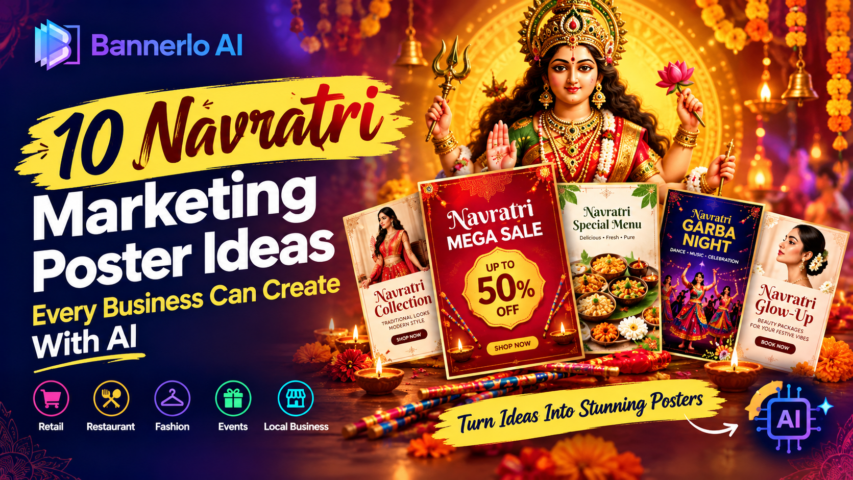 10 Navratri Marketing Poster Ideas Every Business Can Create With AI